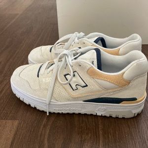 New Balance 550 Cream Yellow Low-Top Sneakers